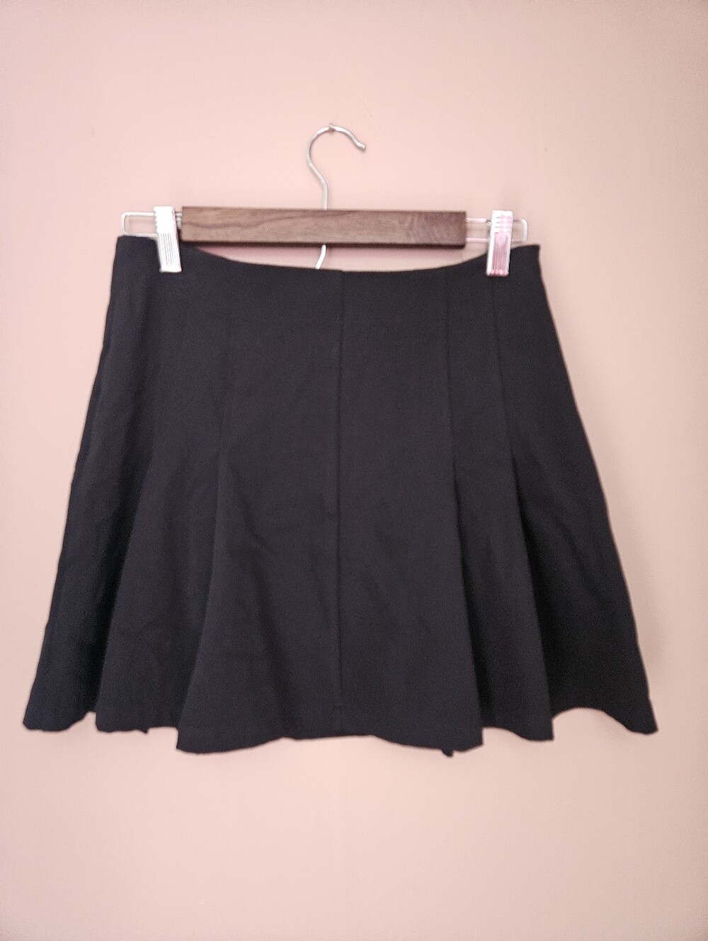 Cider Pleated Black Mini Skirt Small